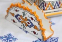 <b>Ceramika -  Marokański Chustecznik Marrakech Żółć z Bielą<b>