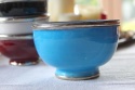 <b> Ceramika - Miseczka z Metalową Opaską Plus Błękit - Większy Model<b>
