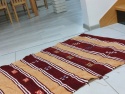  <b>  Dywan Kilim Marokański - Berberyjski Kilim - Wełna z Elementami Bordo<b>