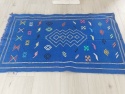  <b>              Dywan Kilim Marokański - Z Berberyjskiej Wioski - Wełna W Błękicie<b>