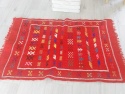   <b>  Dywan Kilim Marokański - Z Berberyjskiej Wioski - Wełna W Czerwieni<b>