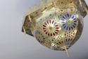 <b>                   Lampion Lampa Artystyczne Ażury Wypełnione Kolorowym Szkłem - Ekskluzywny Brąz<b> 