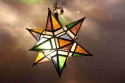<b>                        Lampion Lampa Marokańska Gwiazda -  Szklana -  Wielobarwna<b>