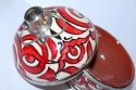 <b>   Marokańskie Puzderko Ręcznie Zdobione - Ceramika W Czerwieni - Nowy Model<b> 